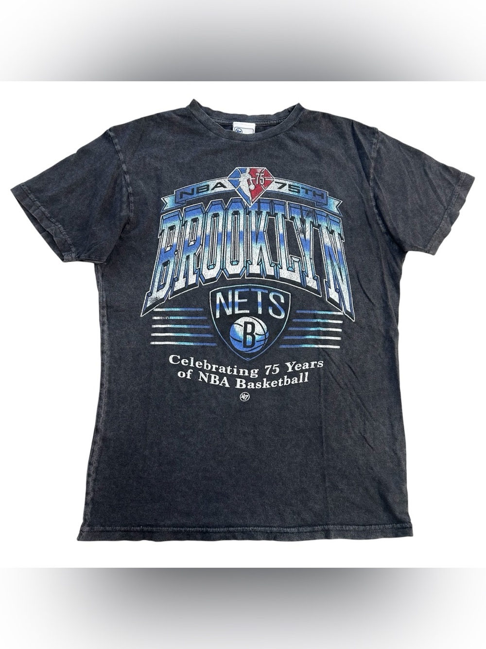 Brooklyn Nets NBA '47 Men’s 75th Anniversary Rocker Vintage Tubular T-Shirt sz M